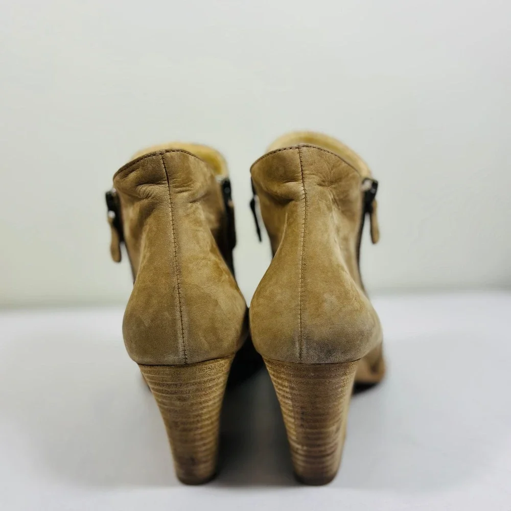 Paul Green Bonzai‎ Nubuck Perforated Laser Cut Ankle Boot Sz 5.5